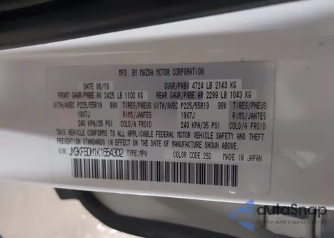2019 Mazda Cx-5 Grand Touring from USA, damaged, VIN JM3KFBDM1K1654302